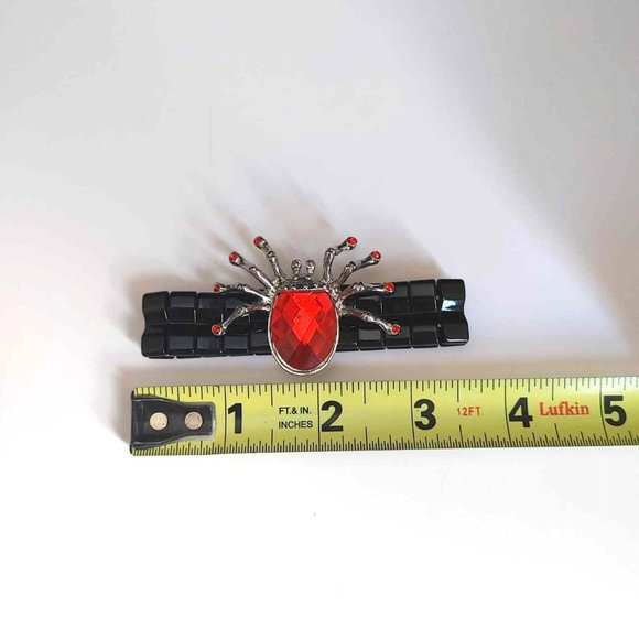 Spider Stretch Metal Bracelet Red Rhinestone With Black Gothic Costume - Picture 6 of 7